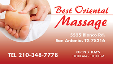 Spa BC005 Massage Business Card Front